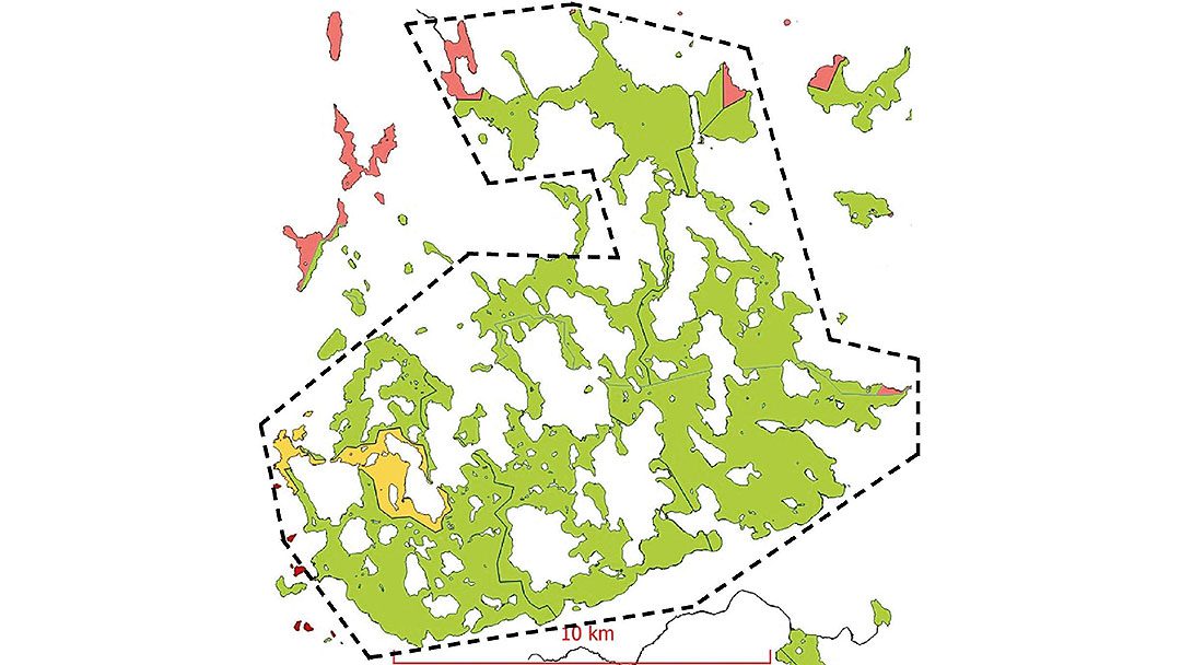 Karttakuva osakaskuntien yhdistämisestä Kivijärvellä.